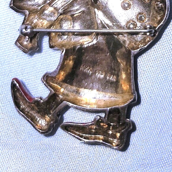 Sterling Silver Santa Red Enamel Pin Retired Metropolitan Awesome Holiday Gift - Picture 4 of 4